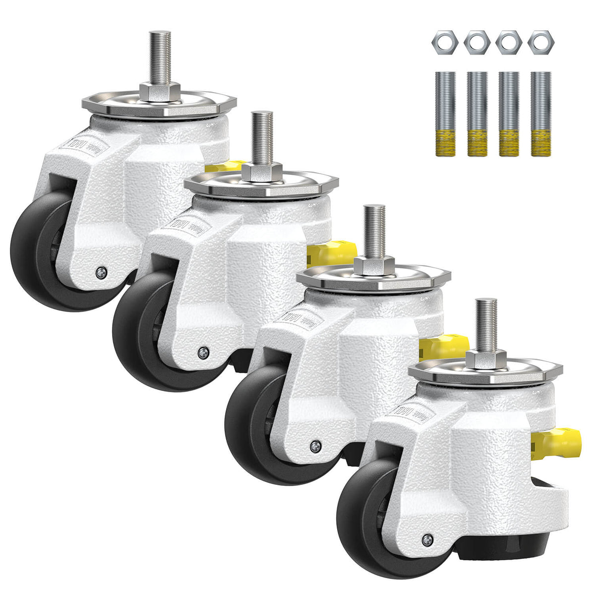 Leveling casters with threaded stem TD80 heavy duty adjustable leveling wheel - Holkie