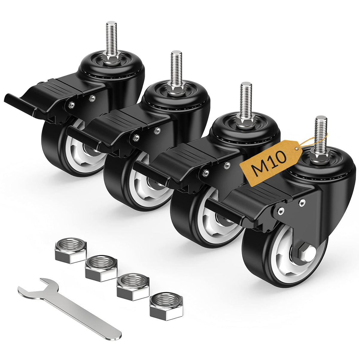 HOLKIE 3 inch M10 threaded stem casters with hardware