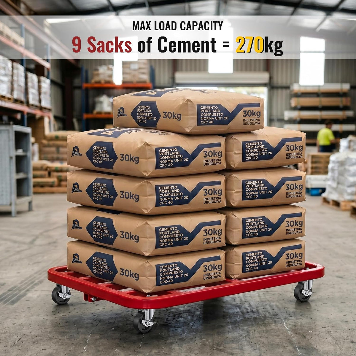 270 kg load capacity set of 4, 3 inch stem casters with threaded stem black - Holkie