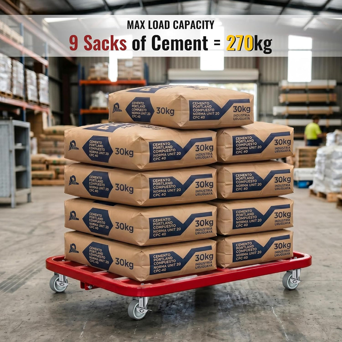 270 kg load capacity set of 4, 3 inch stem casters with threaded stem gray - Holkie