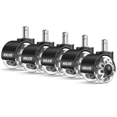 HOLKIE set of 5, 2-Inch office chair white wheel casters, 11x22mm stem
