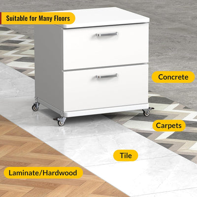 2 inch L-shaped casters, smoothly on wood, tile, carpet and concrete