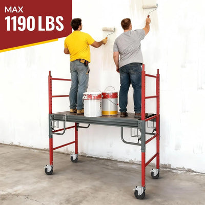HOLKIE 5-inch scaffold casters with 1-1/4" square stem, 1190 LBS maximum load for set of 4