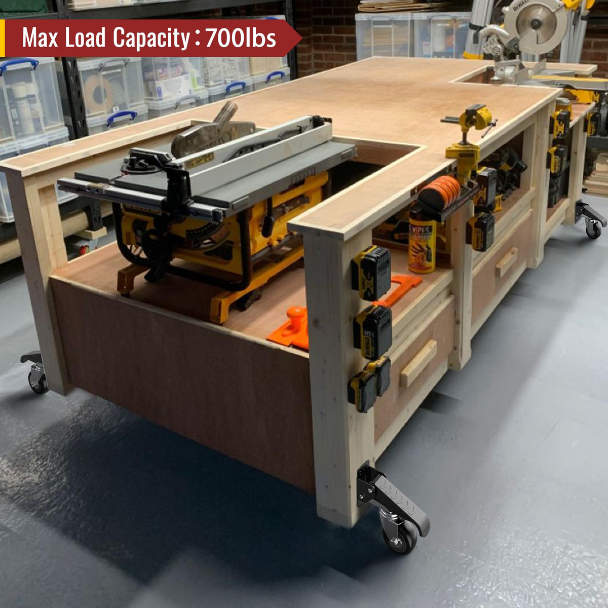 Retractable Casters with Lifting and Lowering Function 700 lb