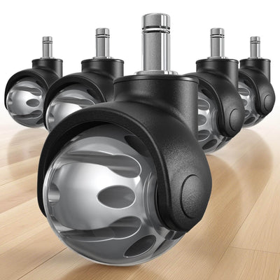 HOLKIE universal 2‑inch gray rubber office chair replacement caster wheels