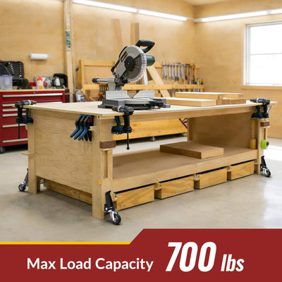 Retractable casters with lifting and lowering function, max load capacity 700 lbs for 4