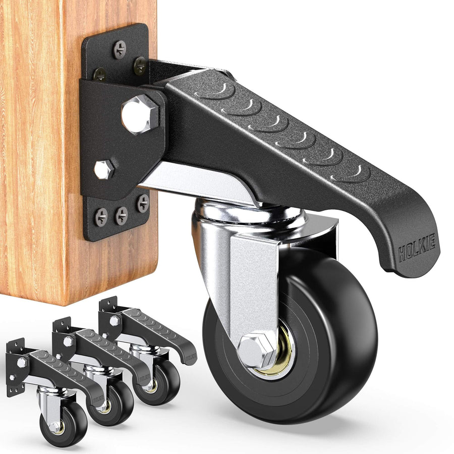 HOLKIE retractable casters, lifting and lowering design, 700 lbs total load capacity set of 4