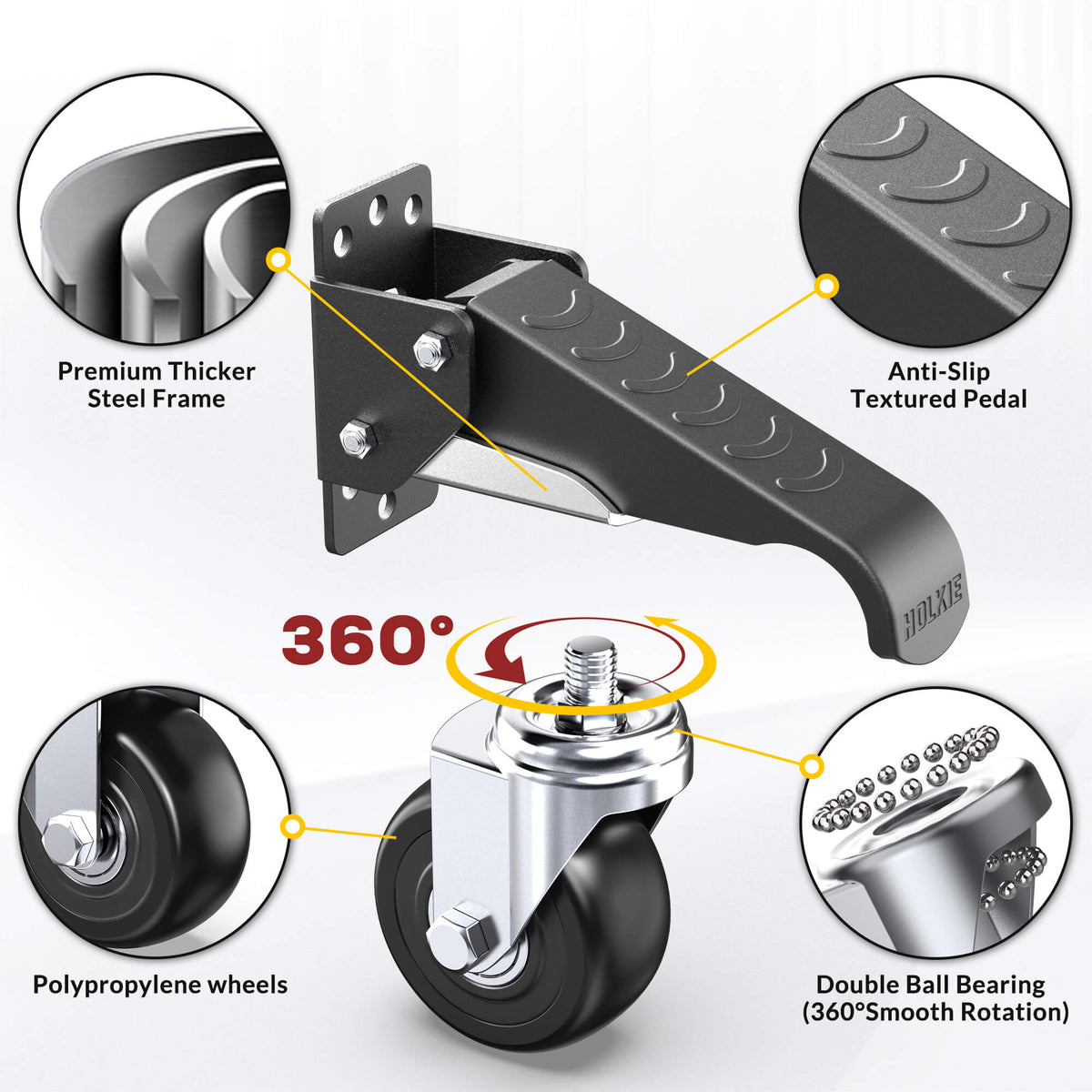Retractable Casters with Lifting and Lowering Function 700 lb