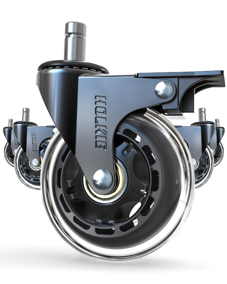 HOLKIE 3 inch locking office chair wheels with brake