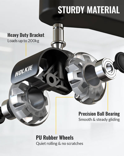 Grey smoothly roll in 360 degree, sturdy material rubber wheel - Holkie