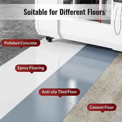 HOLKIE heavy-duty low-profile total-lock plate casters suitable for polished concrete, epoxy flooring, anti-slip tiled floor and cement floor