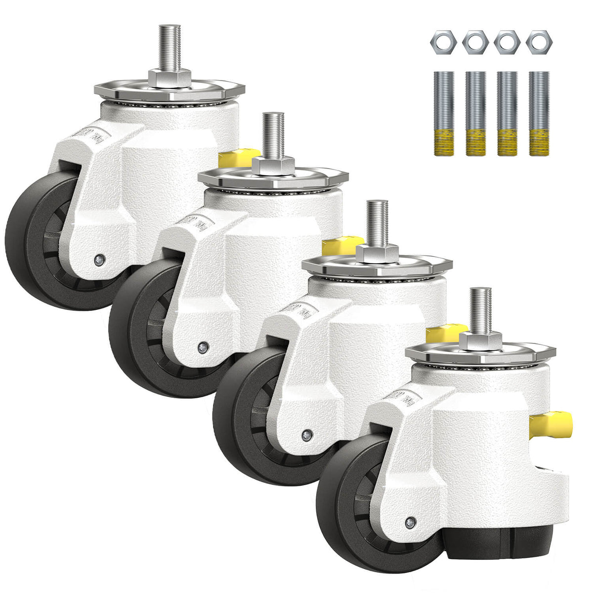 Leveling casters with threaded stem TD100 heavy duty adjustable leveling wheel - Holkie