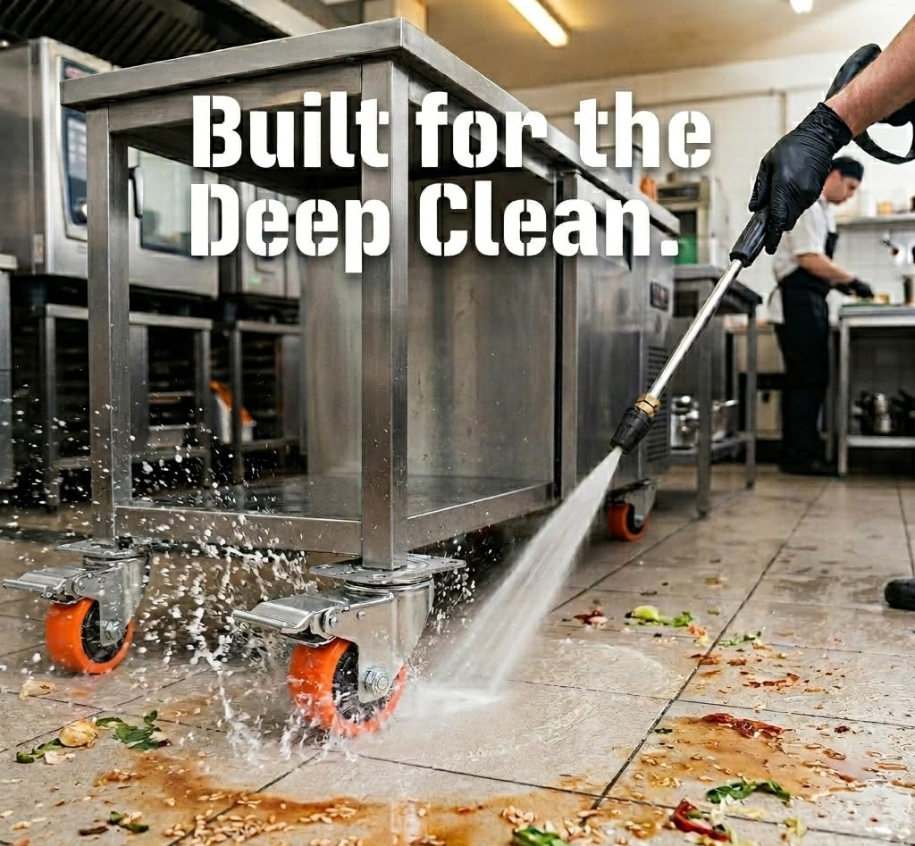 3-inch 304 stainless steel casters are built for the deep clean