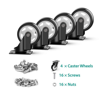 4 Inch Plate Casters – Heavy Duty Swivel Wheels with & without Brake