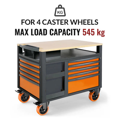 Plate Casters Orange with Brake