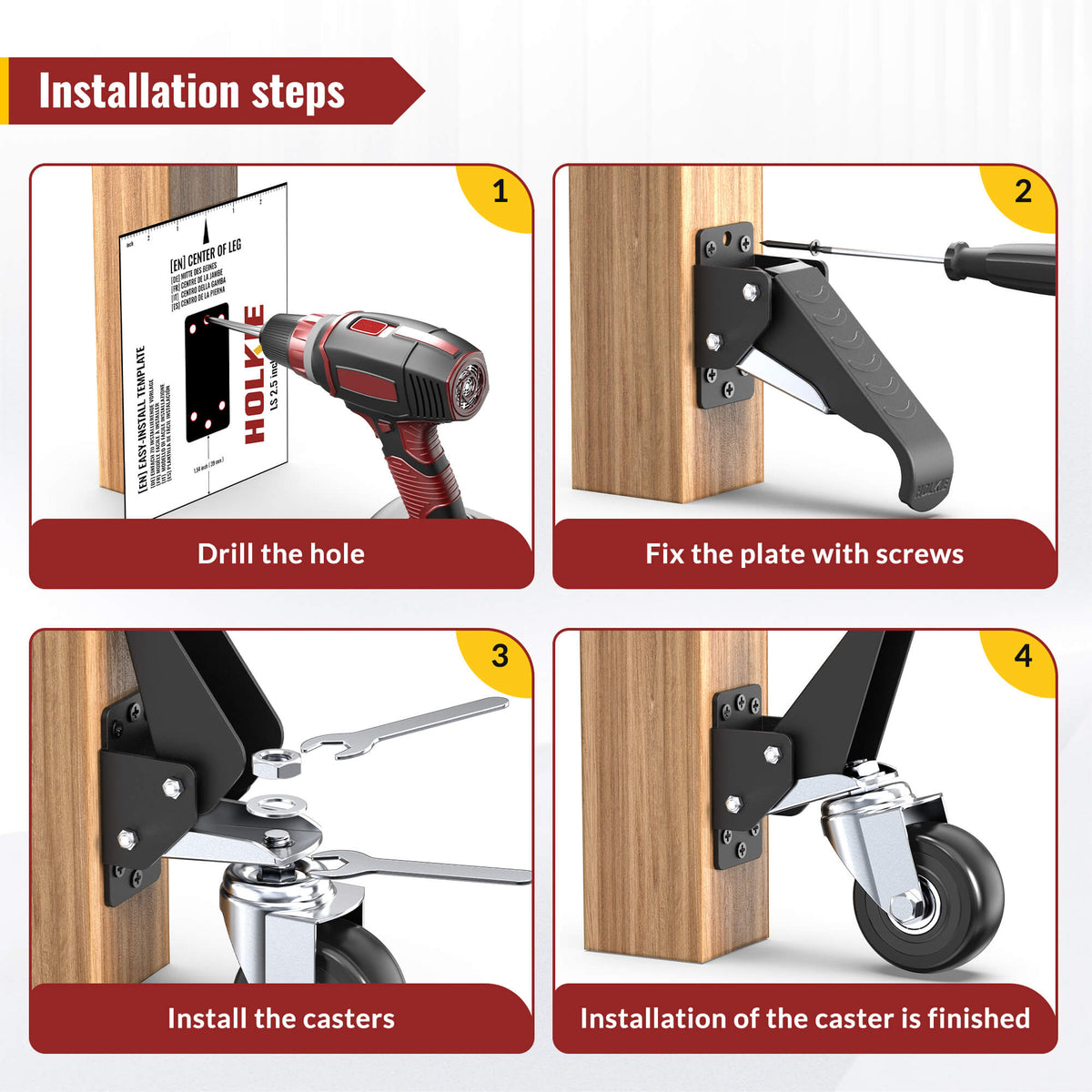 Retractable Casters with Lifting and Lowering Function 700 lb