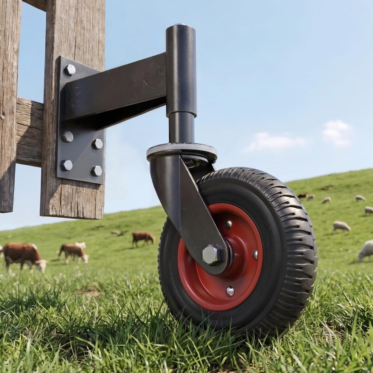 HOLKIE 8 inch heavy-duty spring-loaded gate wheel