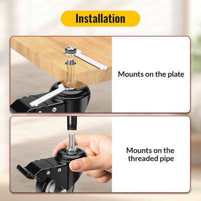 Stem threaded caster wheel installation guide